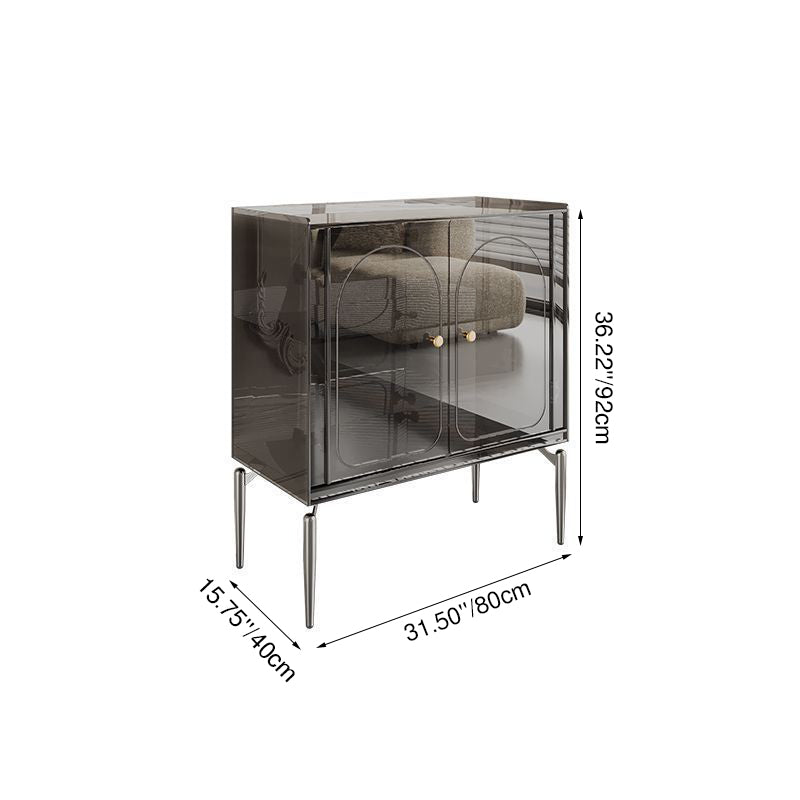 Moderno gabinete de almacenamiento rectangular de acero al carbono acrílico de lujo con 2/4 niveles para sala de estar 