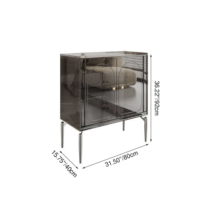 Moderno gabinete de almacenamiento rectangular de acero al carbono acrílico de lujo con 2/4 niveles para sala de estar 
