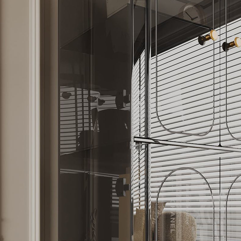 Moderno gabinete de almacenamiento rectangular de acero al carbono acrílico de lujo con 2/4 niveles para sala de estar 