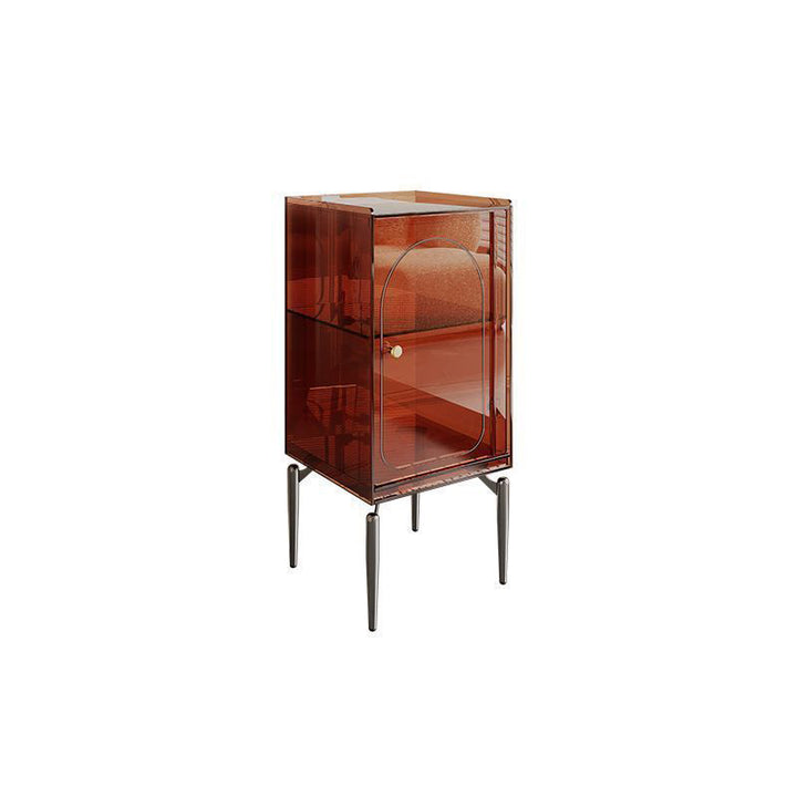 Moderno gabinete de almacenamiento rectangular de acero al carbono acrílico de lujo con 2/4 niveles para sala de estar 