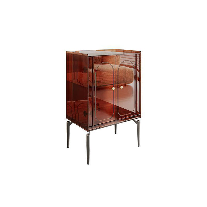 Moderno gabinete de almacenamiento rectangular de acero al carbono acrílico de lujo con 2/4 niveles para sala de estar 