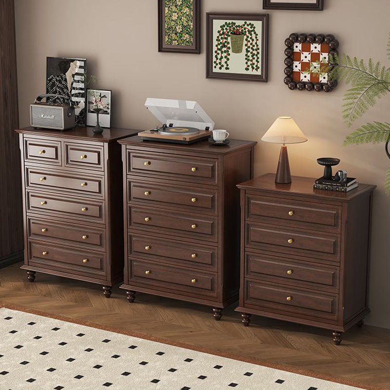Gabinete de almacenamiento rectangular de madera contrachapada francesa tradicional de cerezo y pino con 4/5/6 cajones para sala de estar 