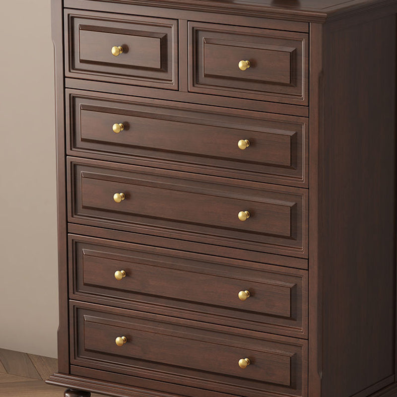 Gabinete de almacenamiento rectangular de madera contrachapada francesa tradicional de cerezo y pino con 4/5/6 cajones para sala de estar 