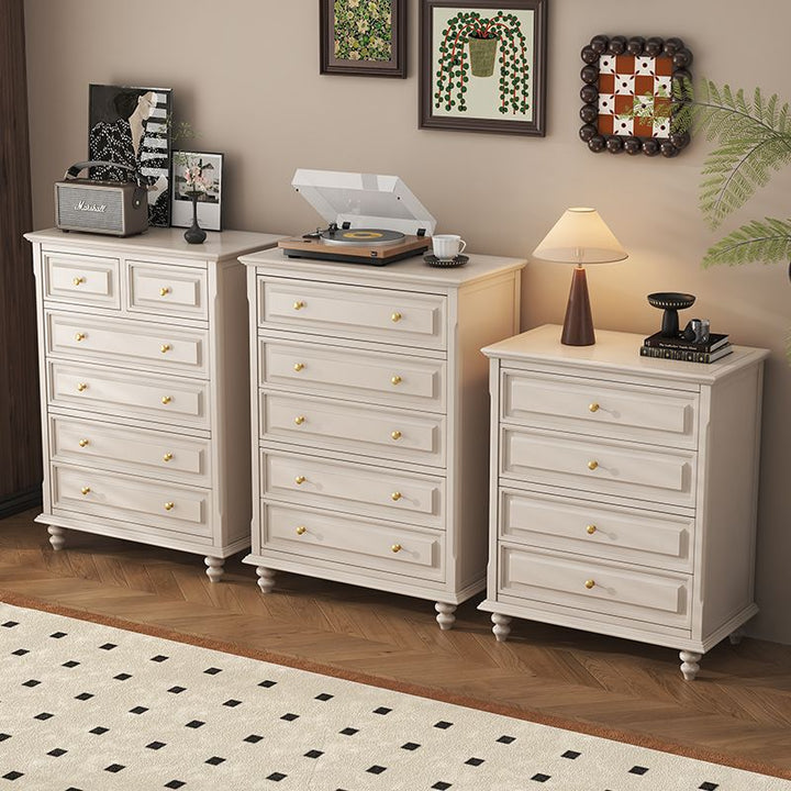 Traditional French Plywood Cherry Wood Pine Wood Rectangular Storage Cabinet With 4/5/6 Drawers For Living Room