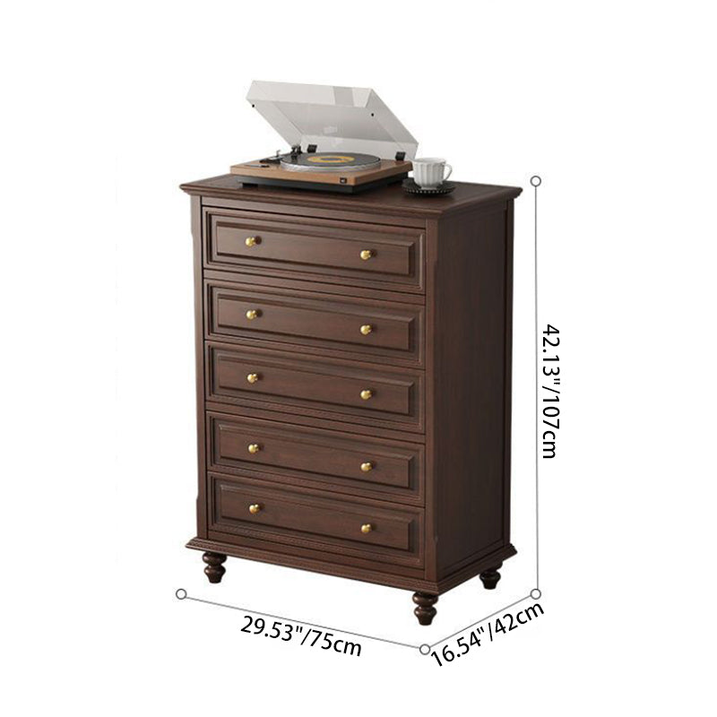 Gabinete de almacenamiento rectangular de madera contrachapada francesa tradicional de cerezo y pino con 4/5/6 cajones para sala de estar 