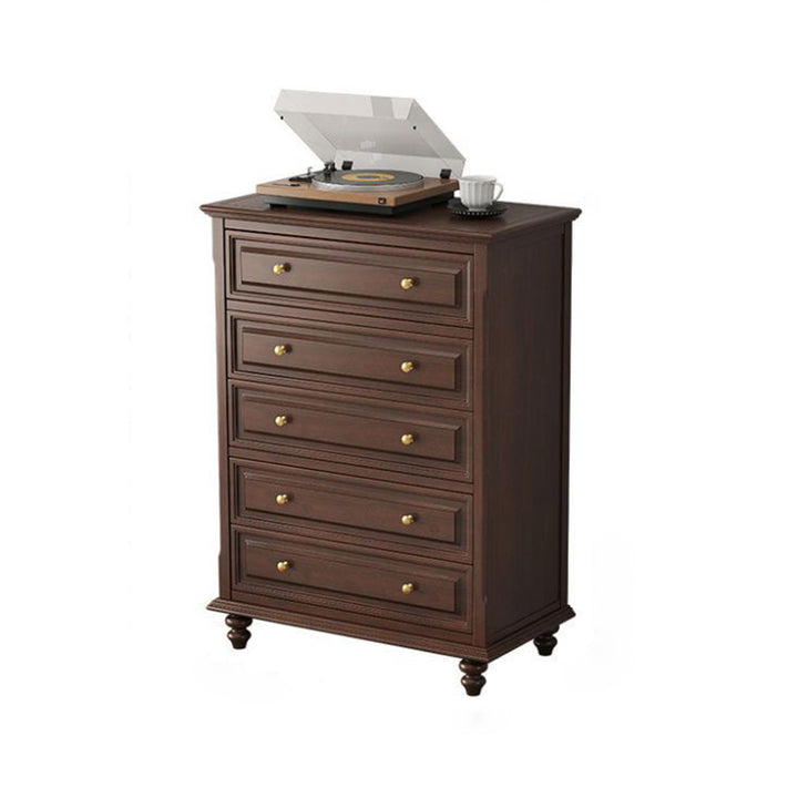 Gabinete de almacenamiento rectangular de madera contrachapada francesa tradicional de cerezo y pino con 4/5/6 cajones para sala de estar 