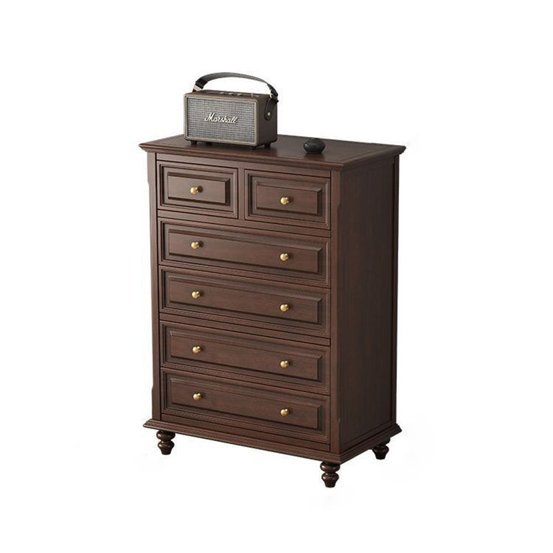 Gabinete de almacenamiento rectangular de madera contrachapada francesa tradicional de cerezo y pino con 4/5/6 cajones para sala de estar 