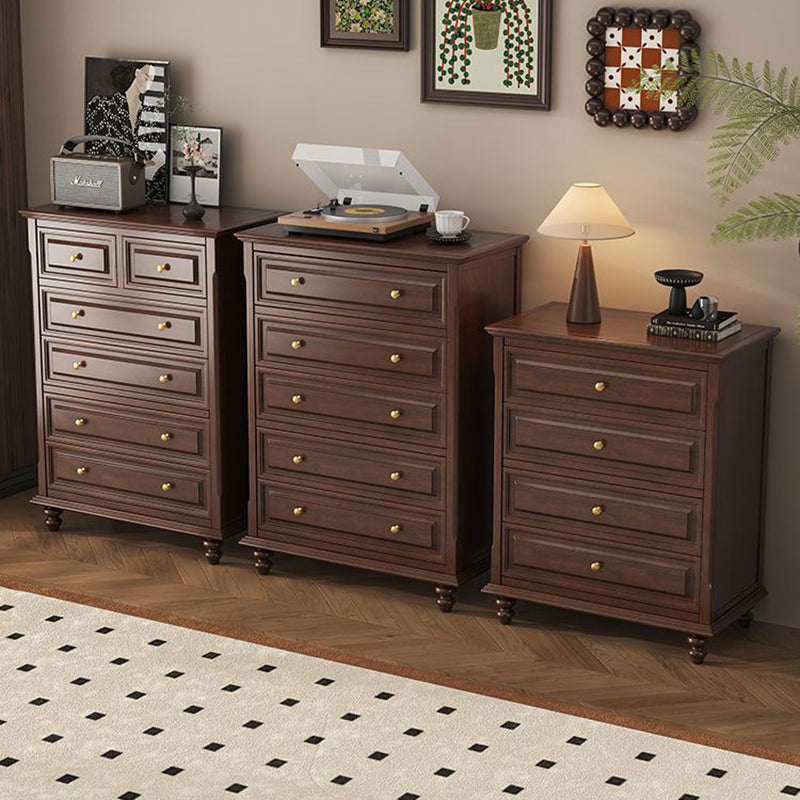 Gabinete de almacenamiento rectangular de madera contrachapada francesa tradicional de cerezo y pino con 4/5/6 cajones para sala de estar 