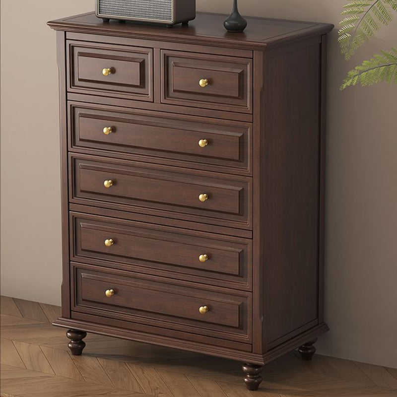 Gabinete de almacenamiento rectangular de madera contrachapada francesa tradicional de cerezo y pino con 4/5/6 cajones para sala de estar 