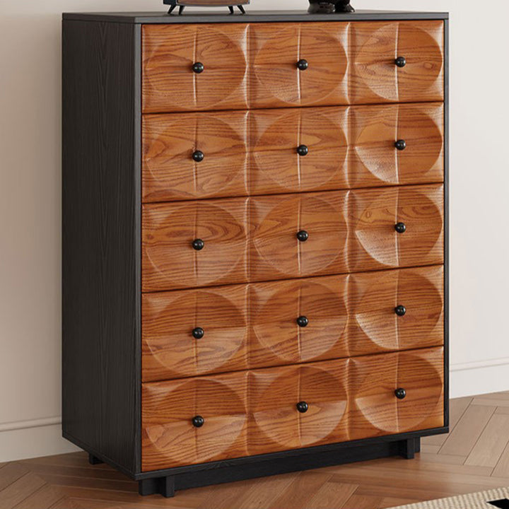 Traditional Vintage Eco Board Rectangular Storage Cabinet 3/4/5-Drawer For Living Room