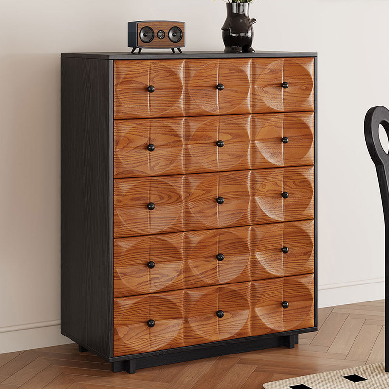 Traditional Vintage Eco Board Rectangular Storage Cabinet 3/4/5-Drawer For Living Room