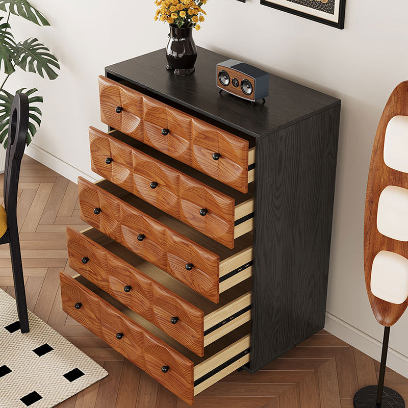 Traditional Vintage Eco Board Rectangular Storage Cabinet 3/4/5-Drawer For Living Room