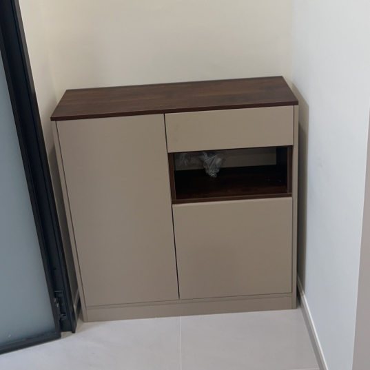 Modern Minimalist Eco Board Rectangular Storage Cabinet 3-Storage For Living Room