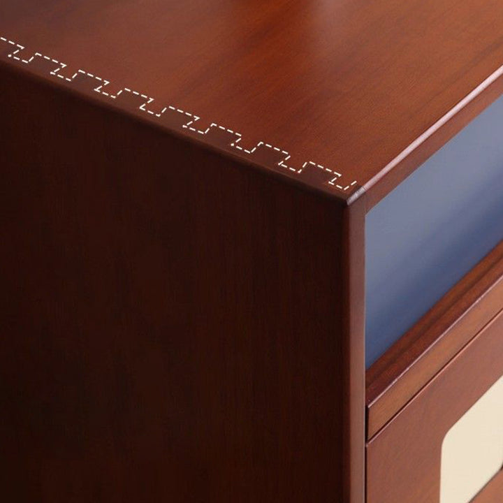 Traditional French Boxwood Plywood Rectangular Square Storage Cabinet 5/6-Drawer For Living Room