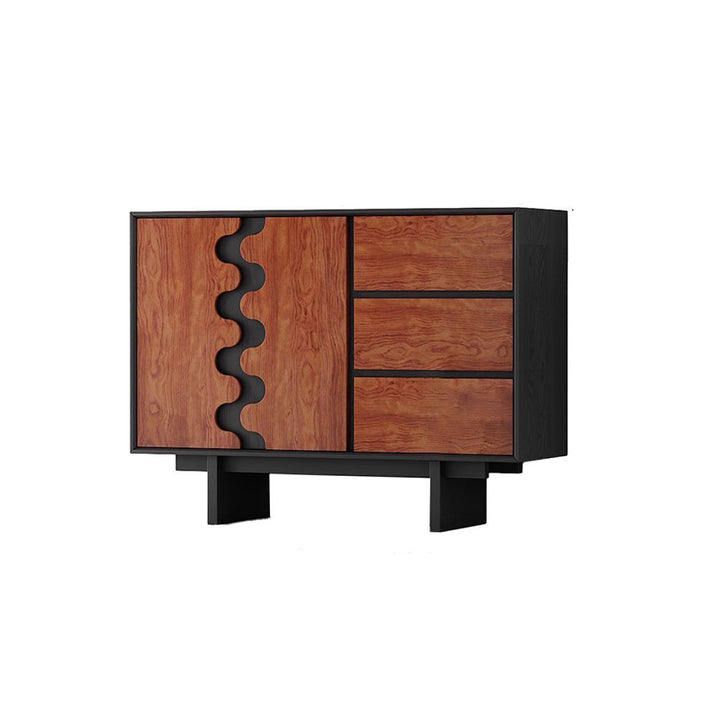 Armoire de rangement rectangulaire ondulée en contreplaqué de bois d&