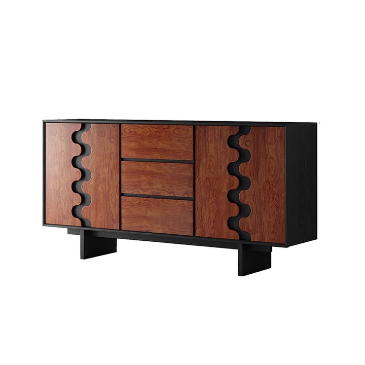 Armoire de rangement rectangulaire ondulée en contreplaqué de bois d&