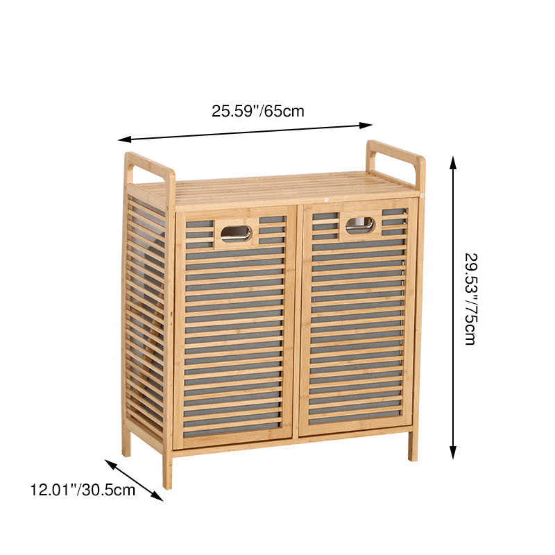 Modern Minimalist Bamboo Fabric Open Square Storage Cabinet With 2 Storage For Living Room