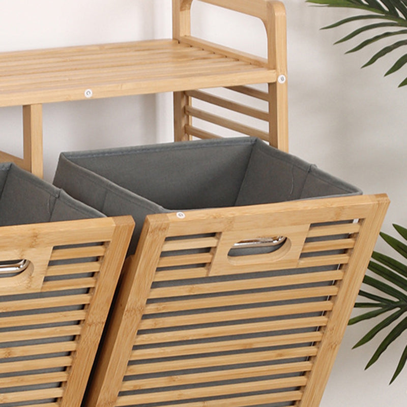 Modern Minimalist Bamboo Fabric Open Square Storage Cabinet With 2 Storage For Living Room