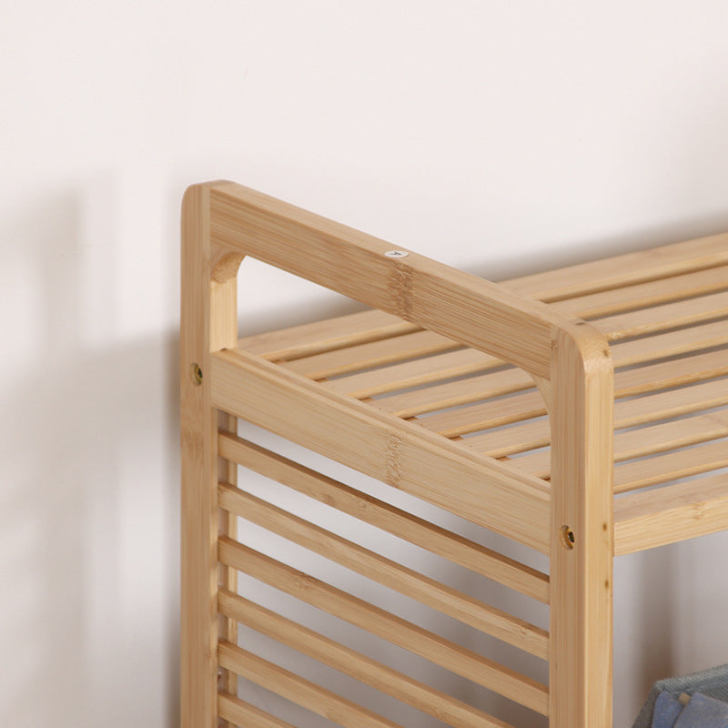 Modern Minimalist Bamboo Fabric Open Square Storage Cabinet With 2 Storage For Living Room