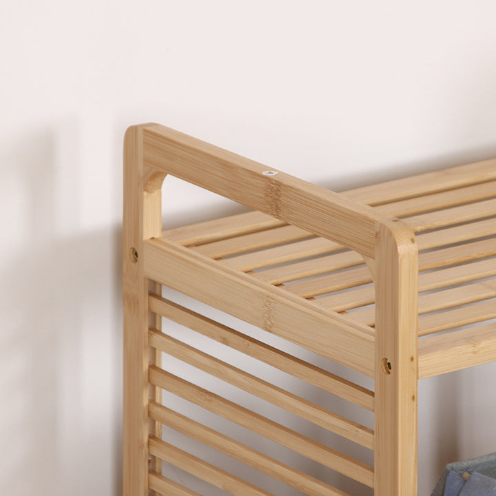 Modern Minimalist Bamboo Fabric Open Square Storage Cabinet With 2 Storage For Living Room