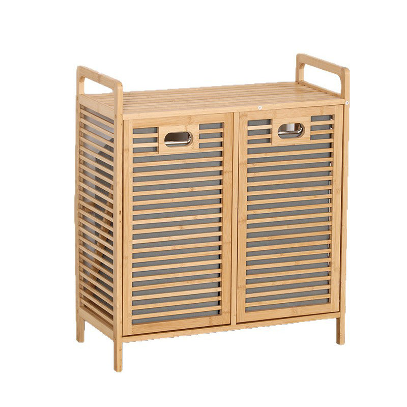 Modern Minimalist Bamboo Fabric Open Square Storage Cabinet With 2 Storage For Living Room