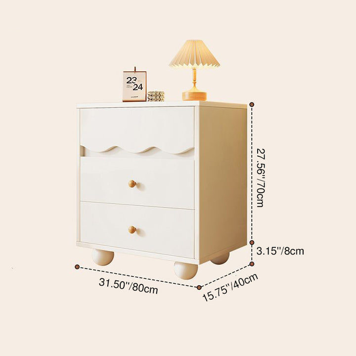 Traditioneller französischer Aufbewahrungsschrank aus Massivholz und Holzwerkstoff mit Wellenstruktur, rechteckig, mit 3/4 Schubladen für das Wohnzimmer 