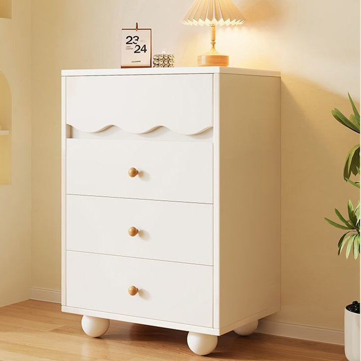 Traditioneller französischer Aufbewahrungsschrank aus Massivholz und Holzwerkstoff mit Wellenstruktur, rechteckig, mit 3/4 Schubladen für das Wohnzimmer 