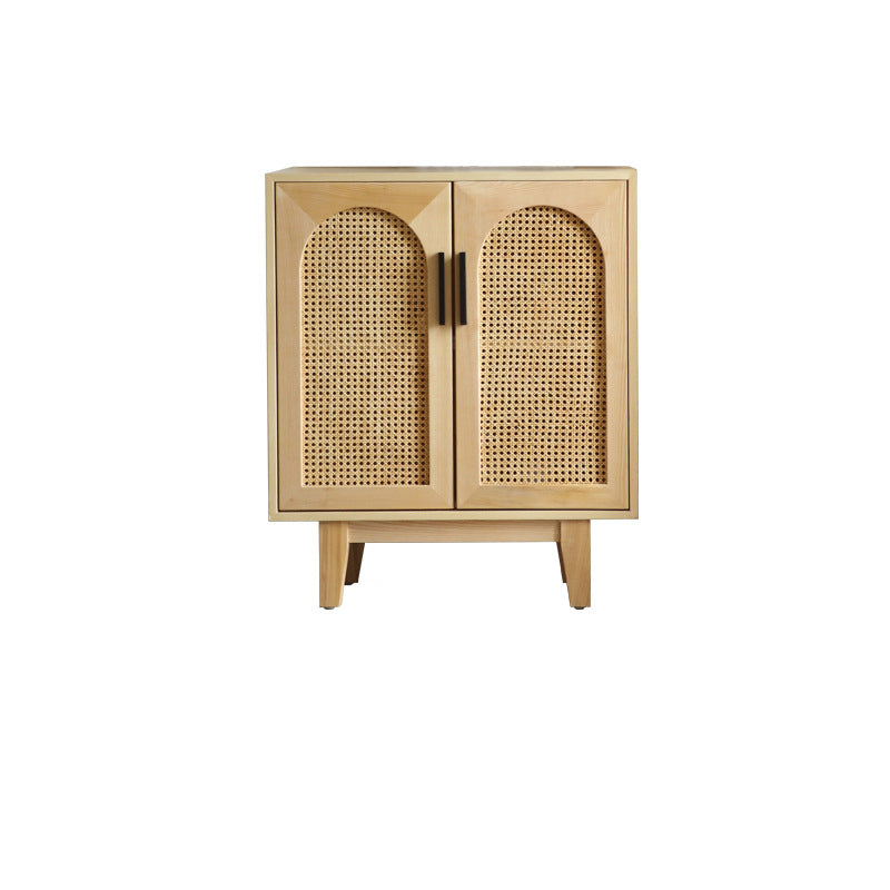 Meuble de rangement rectangulaire en contreplaqué de frêne japonais traditionnel et rotin, avec 2/3/4 compartiments de rangement pour le salon 