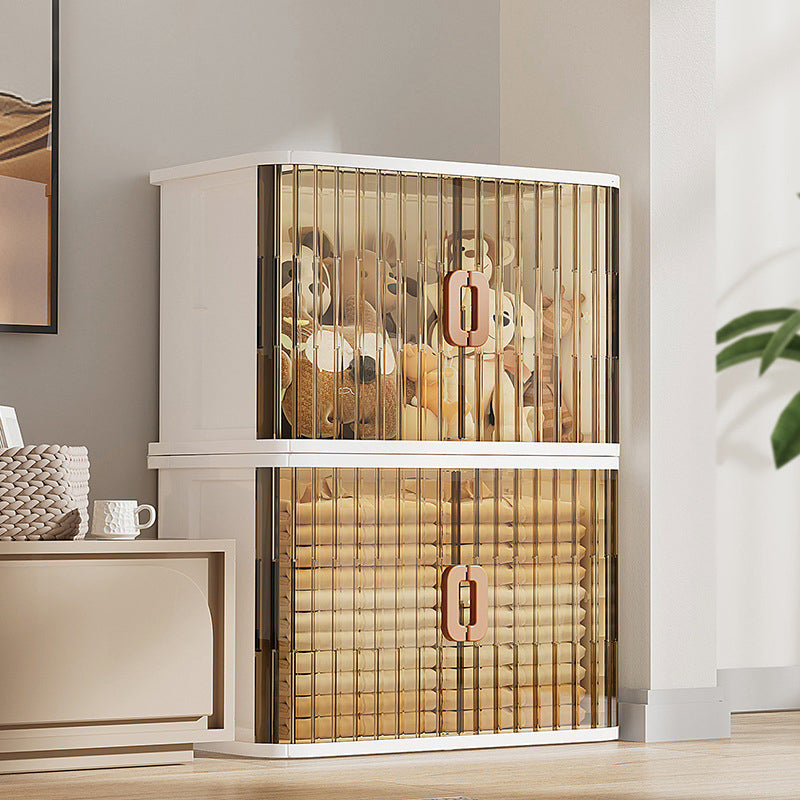 Modern Minimalist PP PET HIPS Curved Square Folding Storage Cabinet With 1 Storage For Bedroom