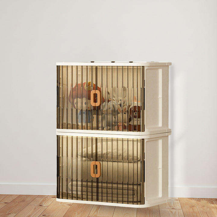 Modern Minimalist PP PET HIPS Curved Square Folding Storage Cabinet With 1 Storage For Bedroom