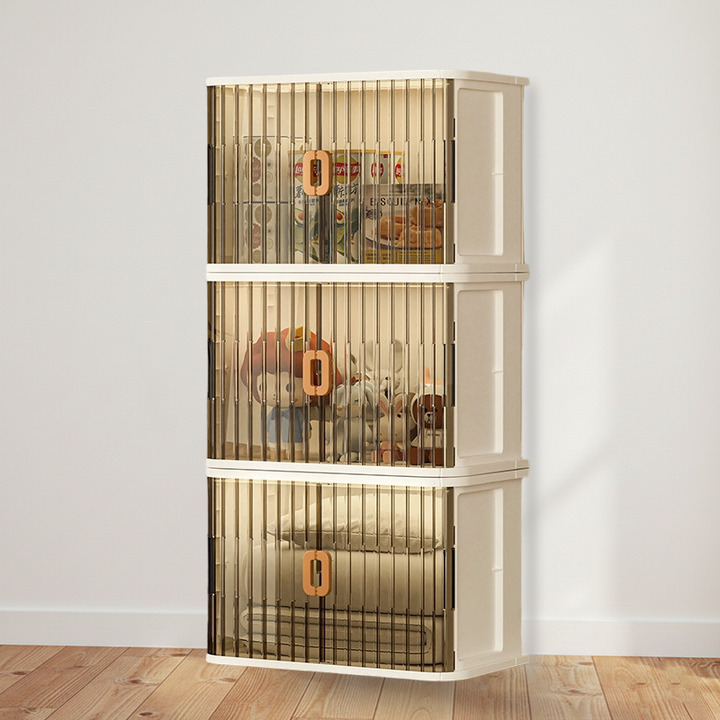 Modern Minimalist PP PET HIPS Curved Square Folding Storage Cabinet With 1 Storage For Bedroom