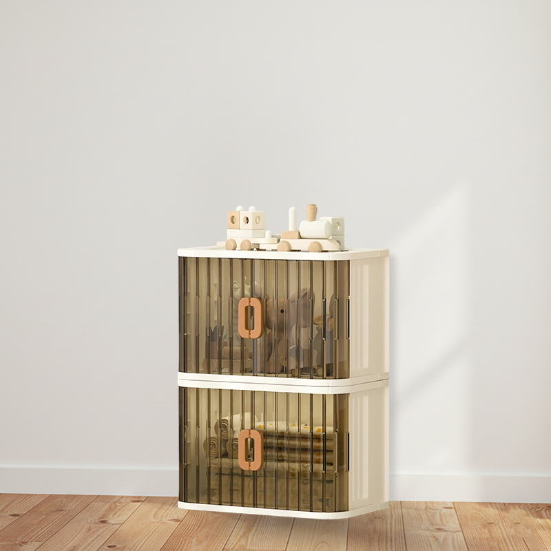 Modern Minimalist PP PET HIPS Curved Square Folding Storage Cabinet With 1 Storage For Bedroom