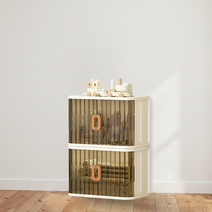 Modern Minimalist PP PET HIPS Curved Square Folding Storage Cabinet With 1 Storage For Bedroom