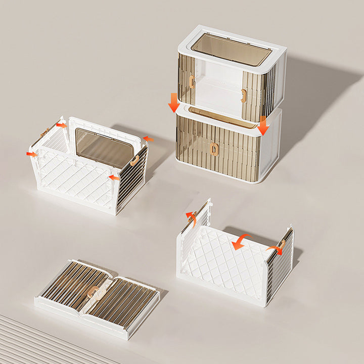 Modern Minimalist PP PET HIPS Curved Square Folding Storage Cabinet With 1 Storage For Bedroom