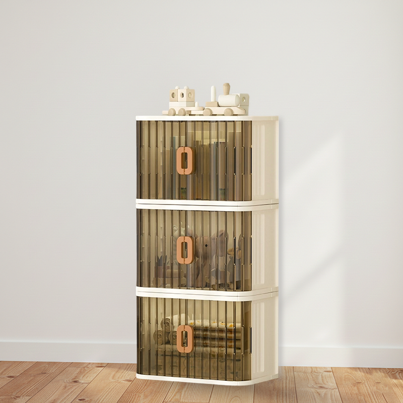 Modern Minimalist PP PET HIPS Curved Square Folding Storage Cabinet With 1 Storage For Bedroom