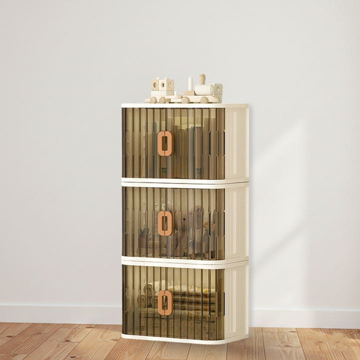 Modern Minimalist PP PET HIPS Curved Square Folding Storage Cabinet With 1 Storage For Bedroom