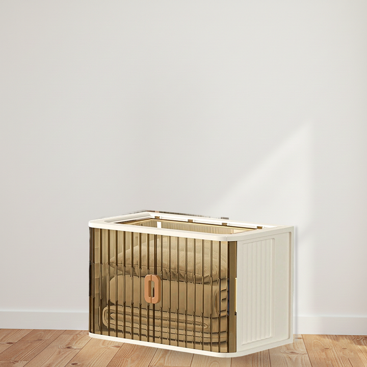 Modern Minimalist PP PET HIPS Curved Square Folding Storage Cabinet With 1 Storage For Bedroom