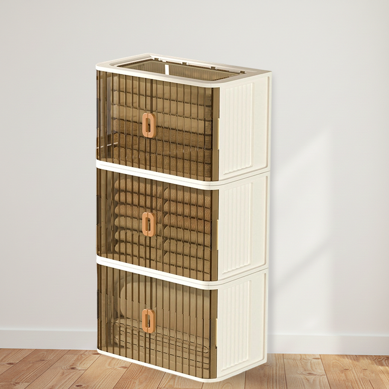 Modern Minimalist PP PET HIPS Curved Square Folding Storage Cabinet With 1 Storage For Bedroom