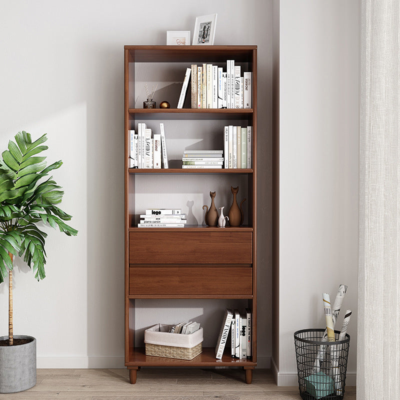 Modern Minimalist Rubber Wood Plywood Rectangular Cylindrical Storage Cabinet With 2 Drawers For Living Room