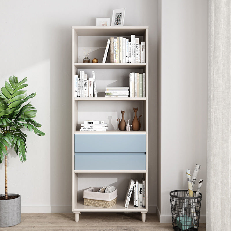 Modern Minimalist Rubber Wood Plywood Rectangular Cylindrical Storage Cabinet With 2 Drawers For Living Room