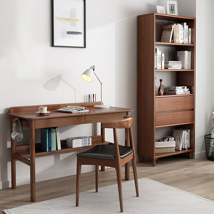 Modern Minimalist Rubber Wood Plywood Rectangular Cylindrical Storage Cabinet With 2 Drawers For Living Room