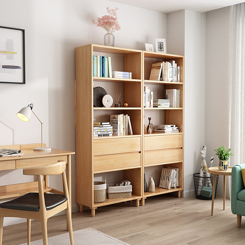 Modern Minimalist Rubber Wood Plywood Rectangular Cylindrical Storage Cabinet With 2 Drawers For Living Room