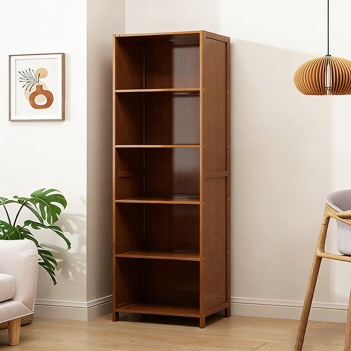 Gabinete de almacenamiento rectangular de vidrio de bambú y ratán tradicional chino con 2/3/4/5/6 compartimentos para la sala de estar 