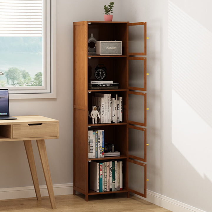 Gabinete de almacenamiento rectangular de vidrio de bambú y ratán tradicional chino con 2/3/4/5/6 compartimentos para la sala de estar 
