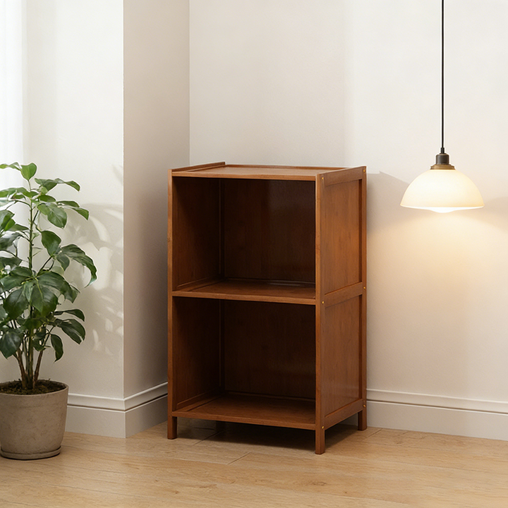 Gabinete de almacenamiento rectangular de vidrio de bambú y ratán tradicional chino con 2/3/4/5/6 compartimentos para la sala de estar 