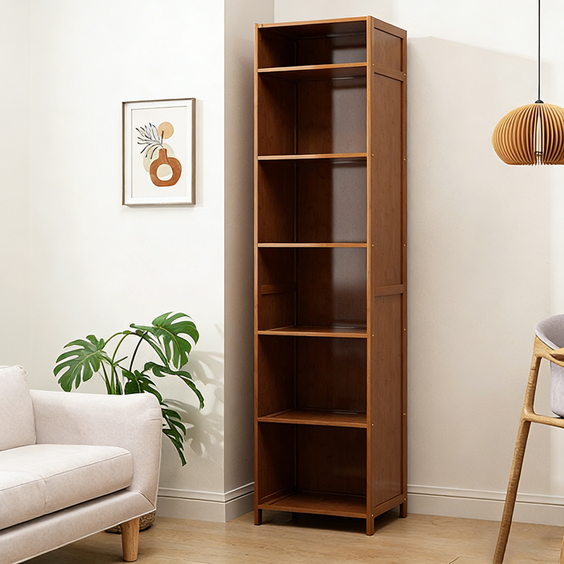 Gabinete de almacenamiento rectangular de vidrio de bambú y ratán tradicional chino con 2/3/4/5/6 compartimentos para la sala de estar 