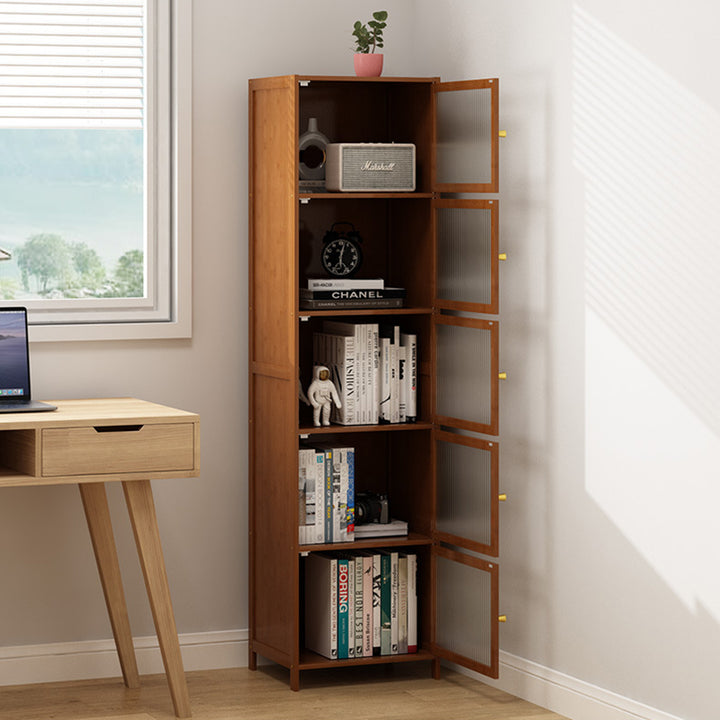 Gabinete de almacenamiento rectangular de vidrio de bambú y ratán tradicional chino con 2/3/4/5/6 compartimentos para la sala de estar 