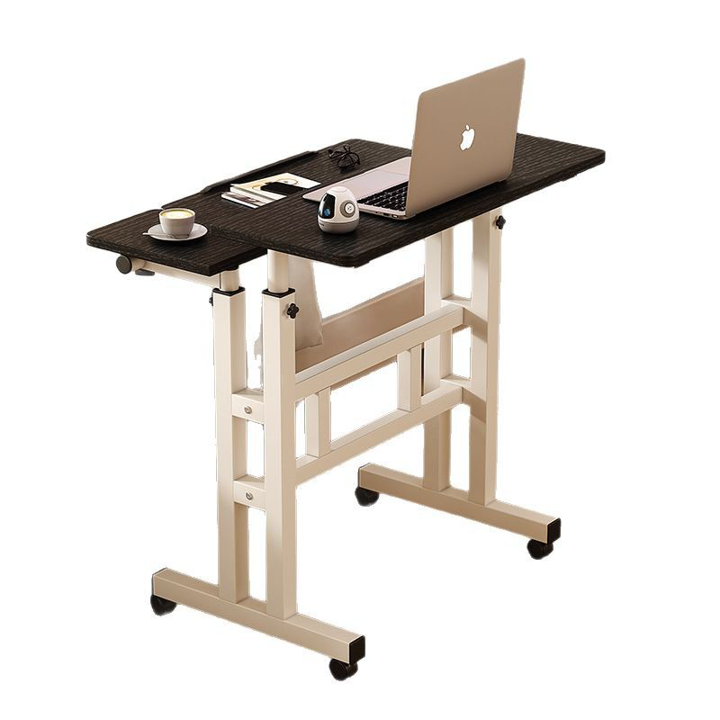 Bureau roulant rectangulaire moderne minimaliste en MDF et acier, réglable en hauteur, bureau d’ordinateur réglable pour bureau à domicile 