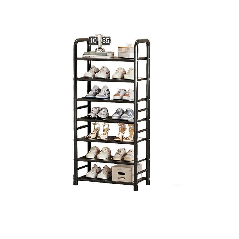 Modern Minimalist Iron Curved Rectangular Shoe Storage 5/6/7/8 Tier For Living Room