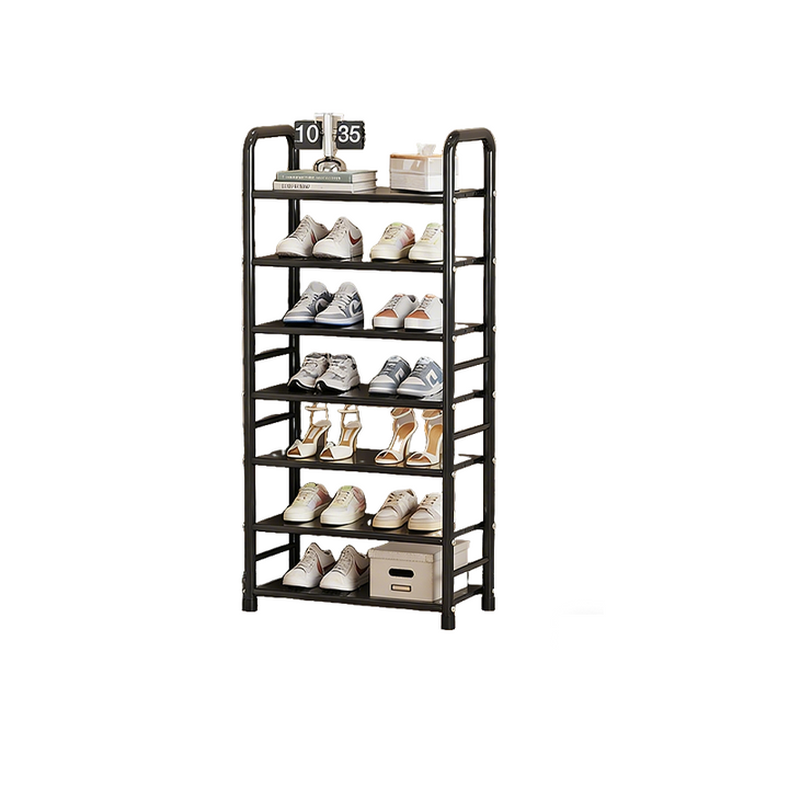 Modern Minimalist Iron Curved Rectangular Shoe Storage 5/6/7/8 Tier For Living Room
